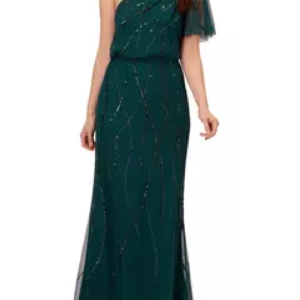 Teal Sequin-Embellished Adrianna Papell dress size 8